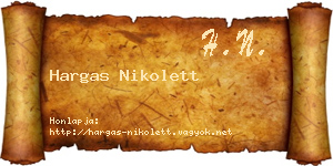 Hargas Nikolett névjegykártya